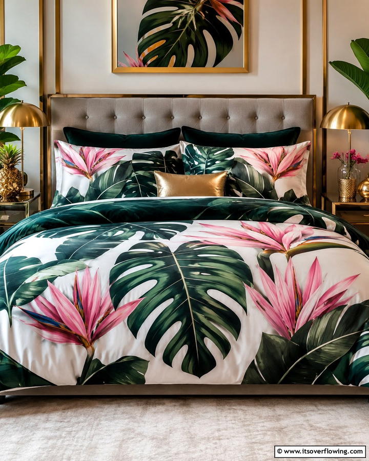 Tropical Print Bedding - 25 Tropical Bedroom Ideas for a Relaxing Retreat
