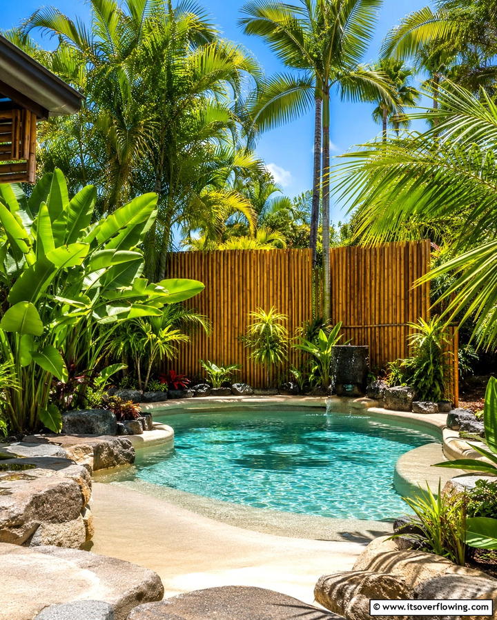 Tropical Themed Plunge Pool - 25 Plunge Pool Ideas for a Refreshing Backyard