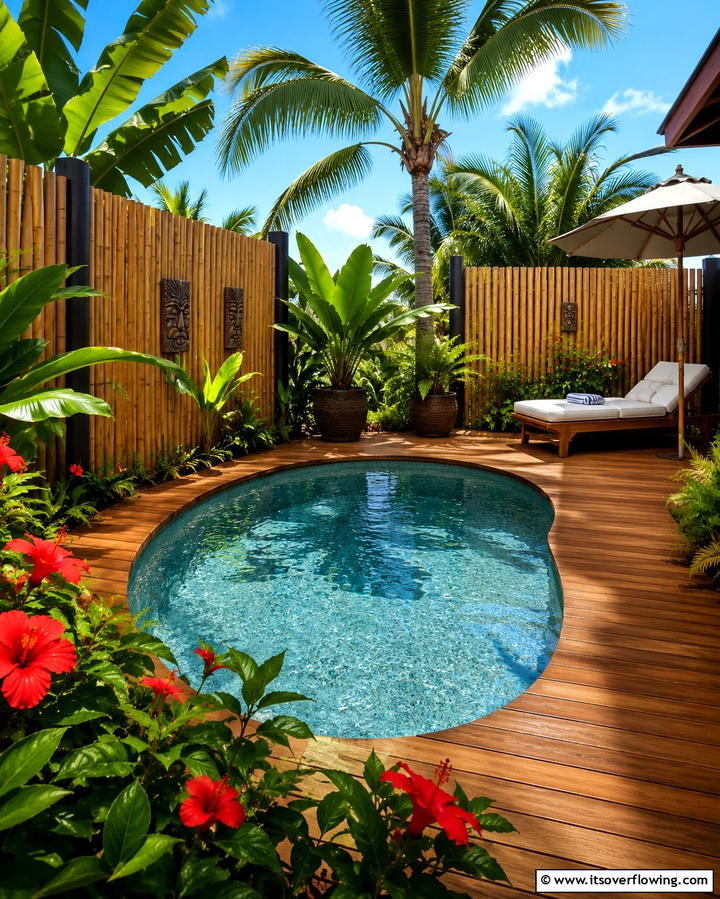 Tropical Themed Spool Pool - 25 Spool Pool Ideas for Compact Backyard Spaces