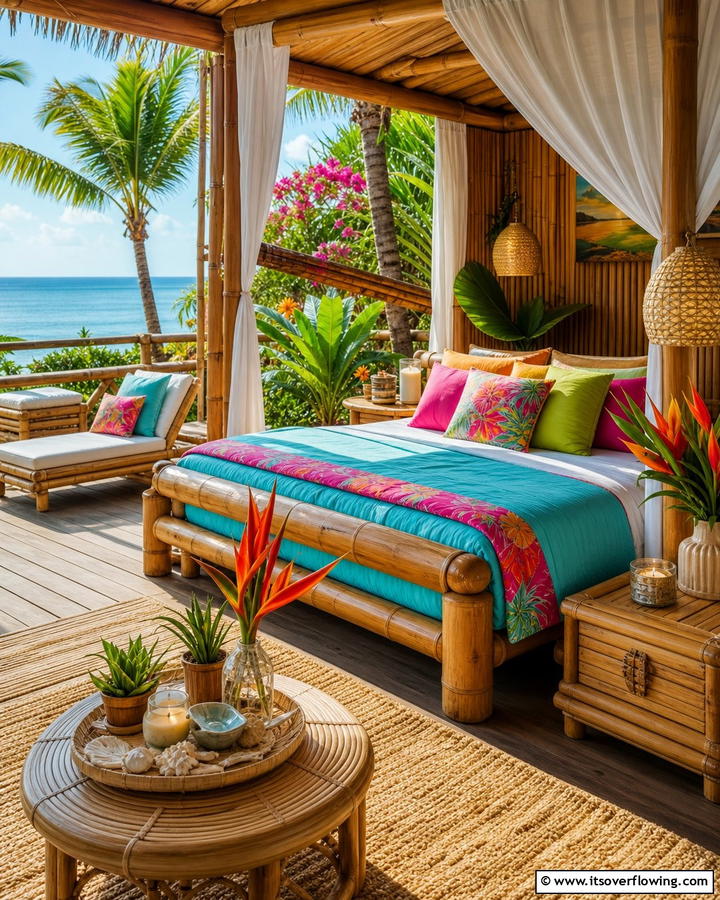 Tropical Vibes with Bamboo Furniture - 20 Outdoor Bedroom Ideas for a Relaxing Retreat