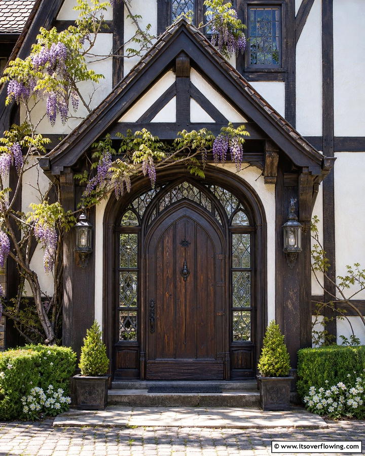 Tudor Style Influence - 20 Gothic Front Door Ideas to Enhance Your Home