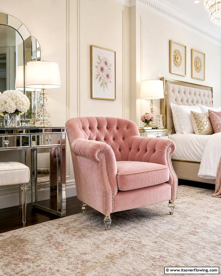 Tufted Armchair - 25 Comfortable Bedroom Chair Ideas for Relaxation