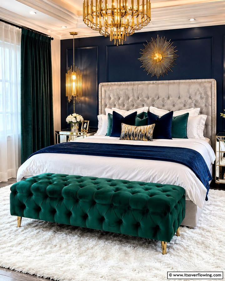 Tufted Velvet Bench for a Luxurious Touch - 25 Stunning Bedroom Bench Ideas for a Cozy Retreat