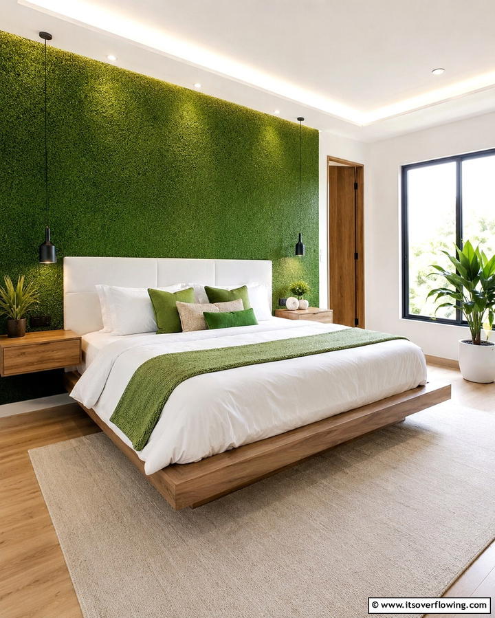 Turf Inspired Accent Wall - 30 Sporty Soccer Bedroom Ideas for Young Athletes