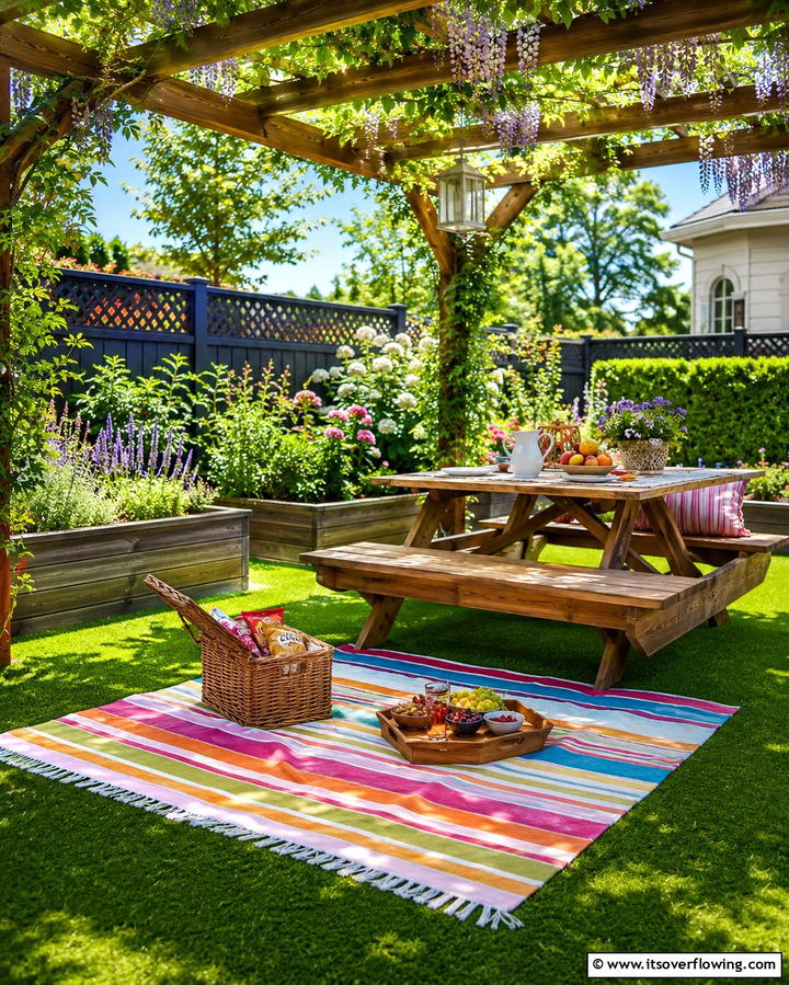 Turf Picnic Spot - 25 Backyard Turf Ideas for a Low-Maintenance Lawn
