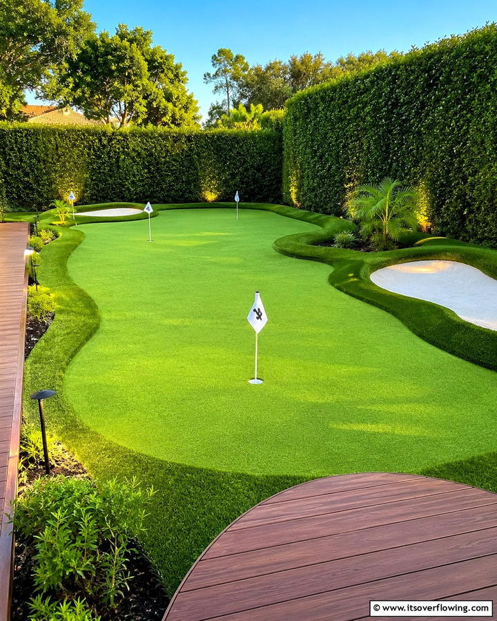 Turf Putting Green - 25 Backyard Turf Ideas for a Low-Maintenance Lawn
