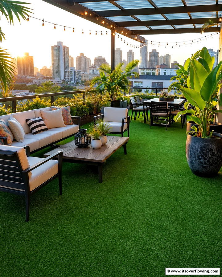 Turf Rooftop Garden - 25 Backyard Turf Ideas for a Low-Maintenance Lawn