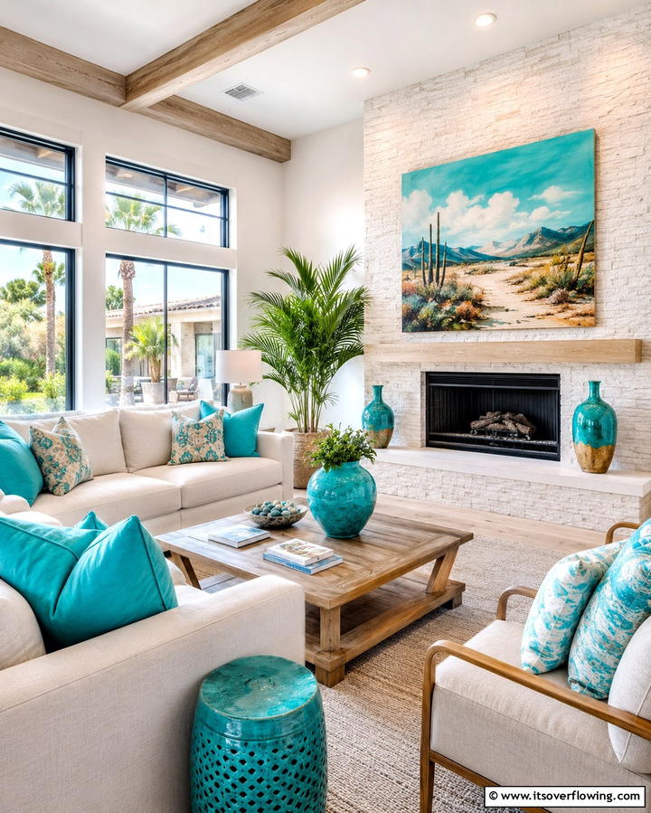 Turquoise Accents - 30 Bold Southwestern Decor Ideas for Modern Homes
