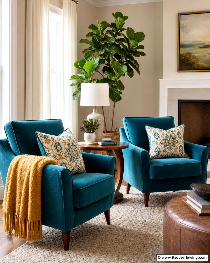 Turquoise Armchairs - 25 Turquoise Living Room Ideas for a Fresh Look