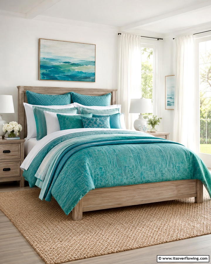 Turquoise Bedding Ensemble - 20 Turquoise Bedroom Ideas for a Fresh and Calming Space