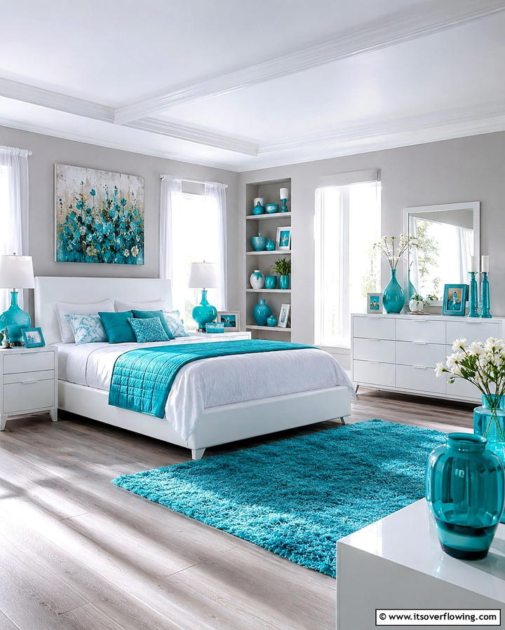 Turquoise Decorative Accessories - 20 Turquoise Bedroom Ideas for a Fresh and Calming Space