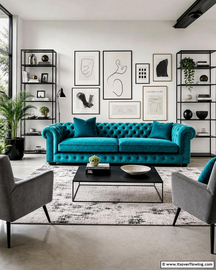 Turquoise Sofa - 25 Turquoise Living Room Ideas for a Fresh Look