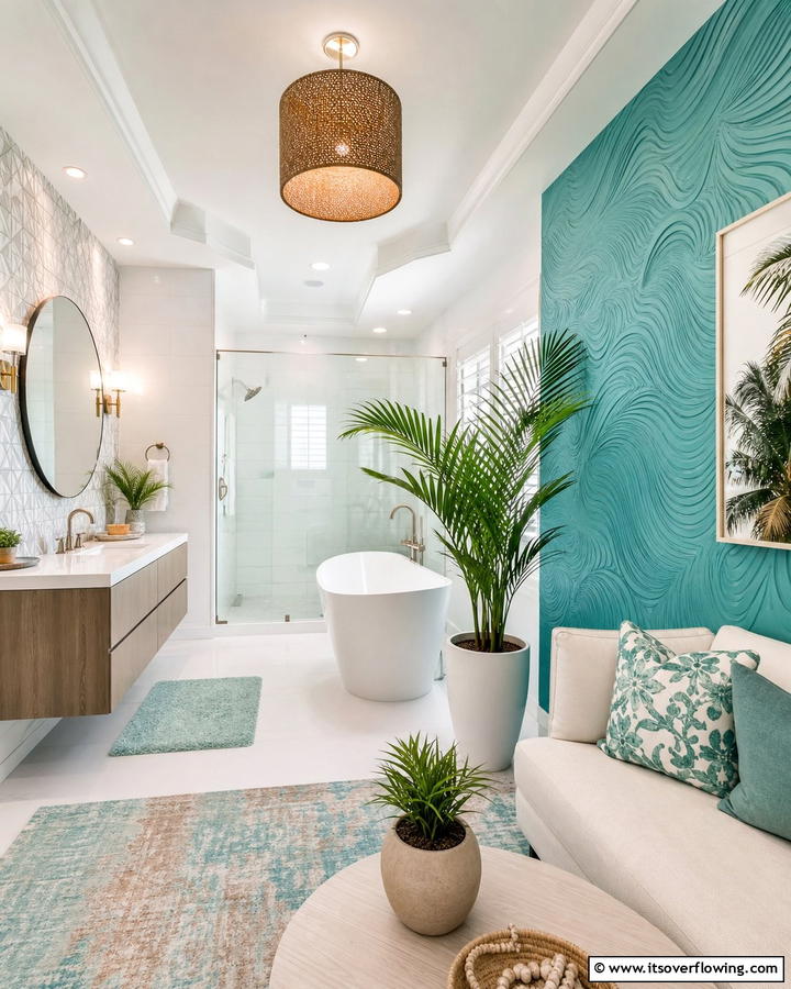 Turquoise Twist - 21 Accent Wall Color Ideas for Bold Interior Transformations