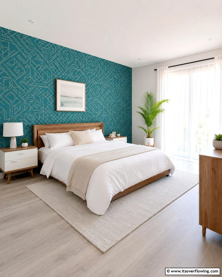 Turquoise Wallpaper - 20 Turquoise Bedroom Ideas for a Fresh and Calming Space