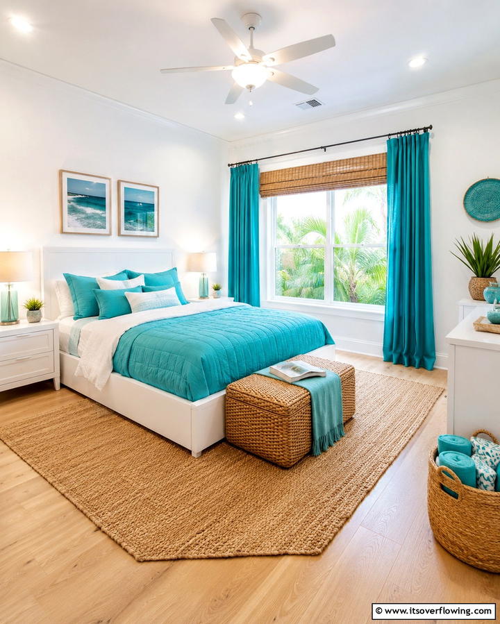 Turquoise and White Palette - 20 Turquoise Bedroom Ideas for a Fresh and Calming Space
