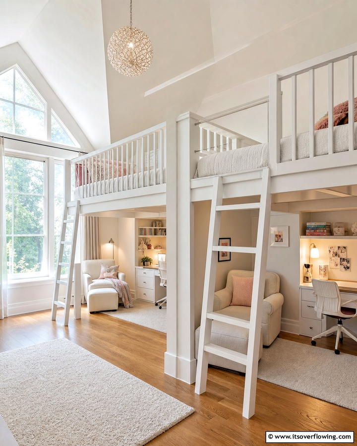 Twin Loft Beds - 25 Twin Bedroom Ideas for Shared Spaces