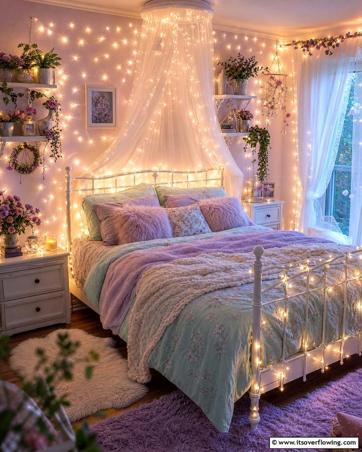 Twinkling Fairy Lights - 25 Fairycore Bedroom Ideas for a Whimsical Escape