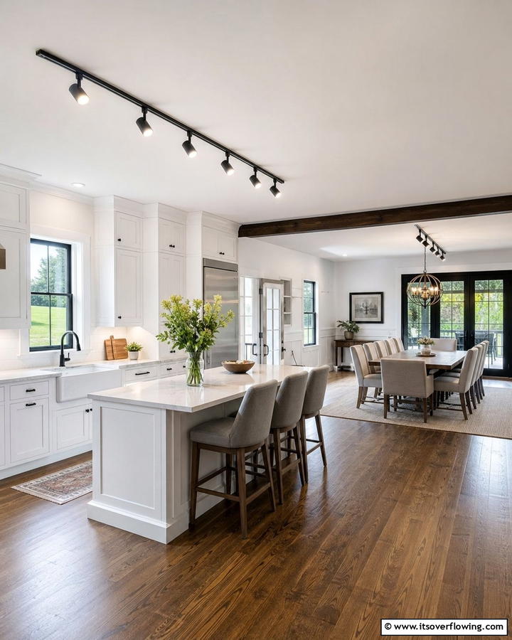 Two Circuit Track Lighting for Maximum Control - 20 Kitchen Track Lighting Ideas for a Bright and Functional Space