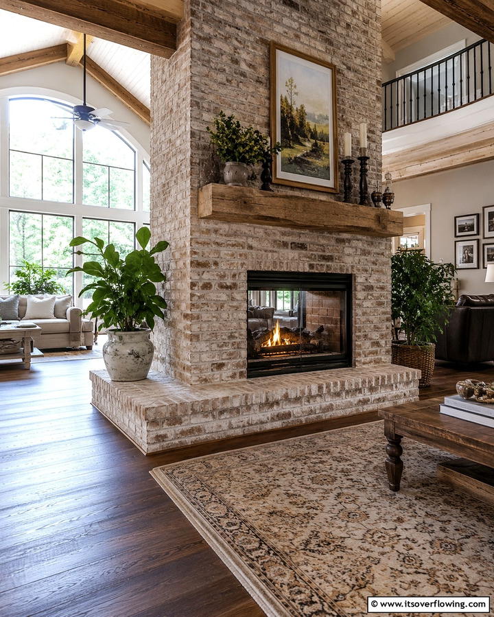 Two Sided Rustic Fireplace - 25 Rustic Fireplaces to Warm Up Your Living Space