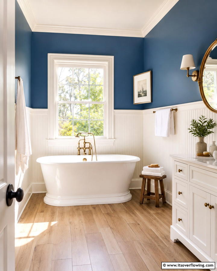 Two Tone Beadboard Design - 25 Charming Beadboard Bathroom Ideas for a Classic Look