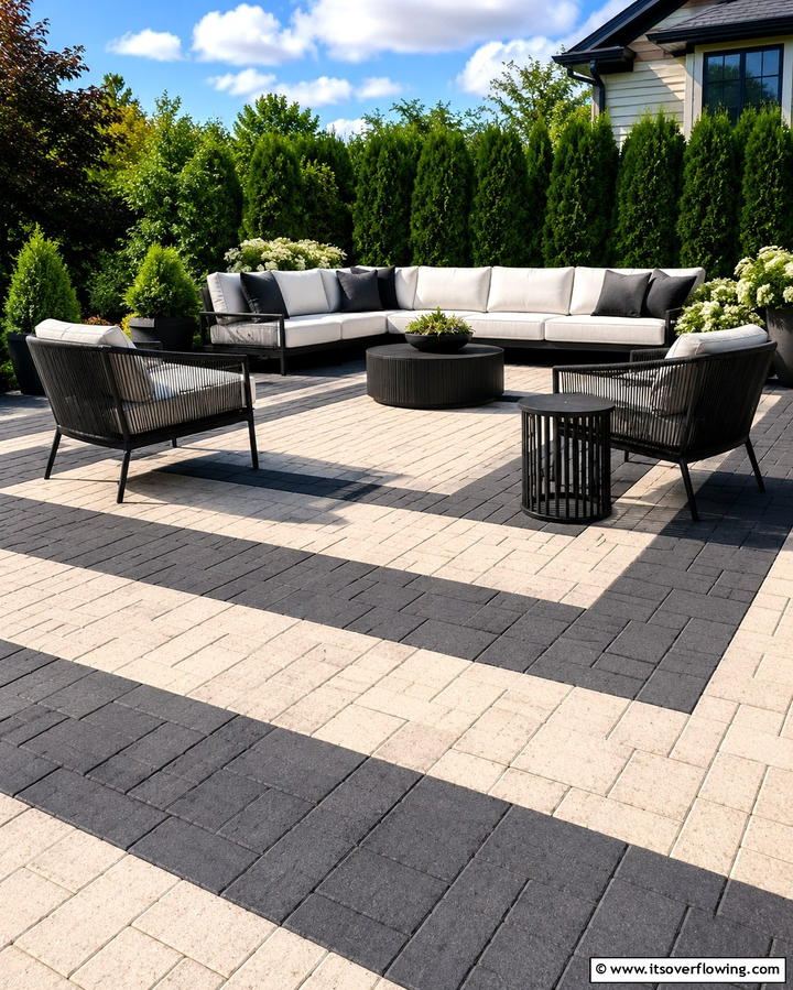 Two Tone Brick Patterns - 25 Herringbone Brick Patio Designs for a Classic Look