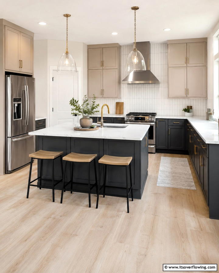 Two Tone Cabinetry for Added Depth - 25 Transitional Kitchen Ideas for Modern Homes