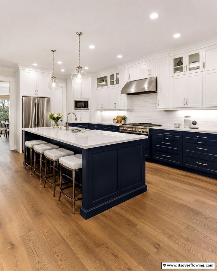 Two Tone Cabinets for Subtle Contrast - 25 Transitional Kitchen Ideas for Modern Homes