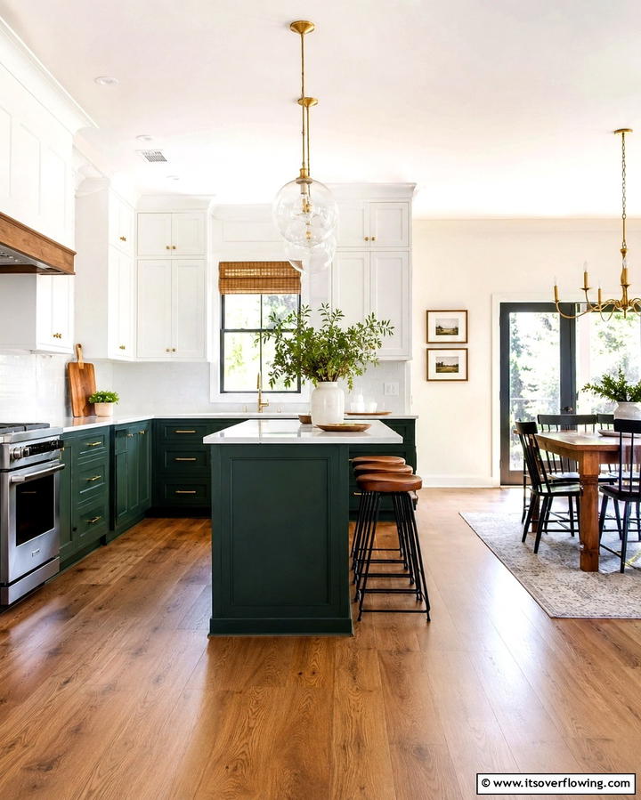 Two Tone Cabinets for Visual Interest - 25 Kitchen Diner Ideas for a Functional and Stylish Space