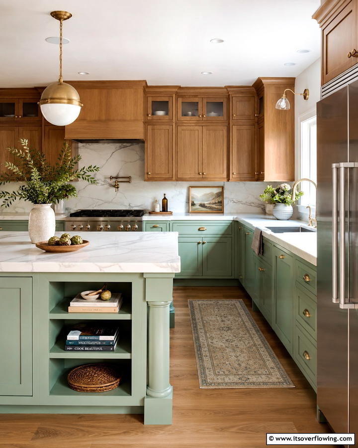 Two Tone Cabinets with Mint Green - 30 Mint Green Kitchen Ideas for a Fresh Culinary Space