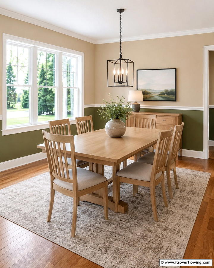 Two Tone Chair Rail Design - 30 Stylish Chair Rail Molding Ideas to Elevate Your Interiors