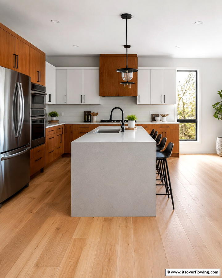 Two Tone Cherry Cabinets - 25 Natural Cherry Kitchen Cabinets for a Warm and Inviting Look