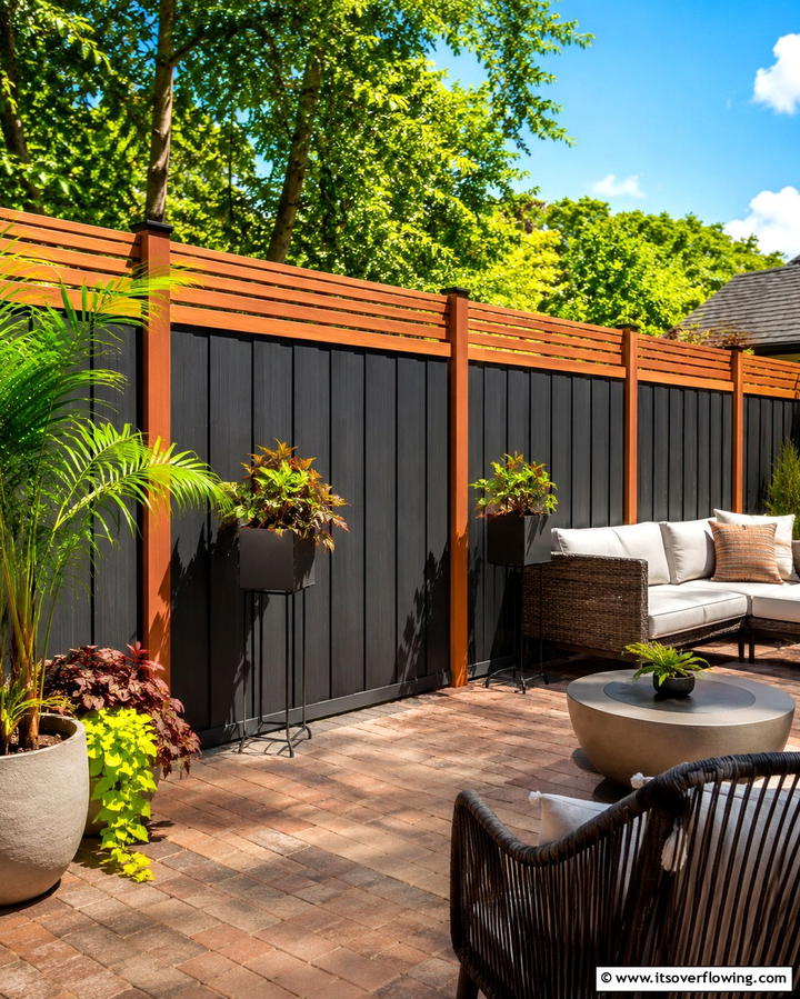 Two Tone Color Scheme - 25 Fence Painting Ideas to Refresh Your Outdoor Space