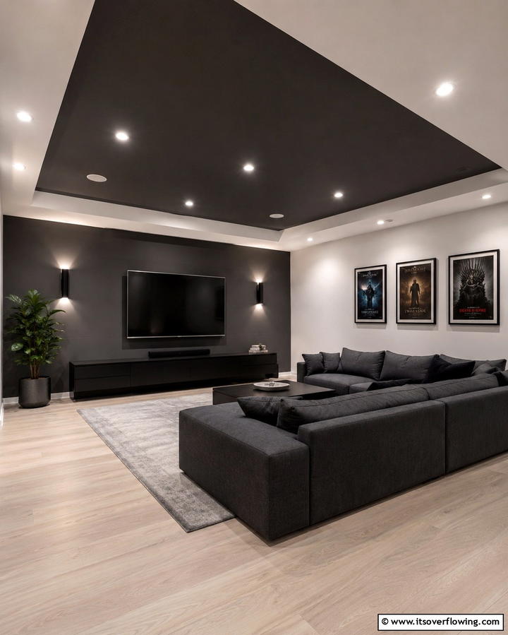 Two Tone Contrasting Ceiling - 30 Creative Ceiling Paint Ideas to Transform Any Room’s Ambiance