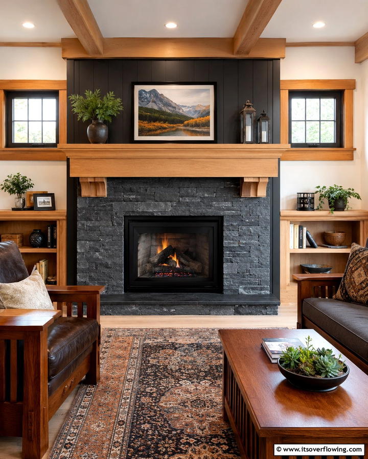 Two Tone Fireplace Design - 25 Craftsman-style Fireplace Ideas- Classic & Elegant Designs