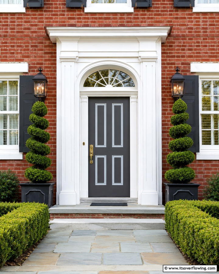 Two Tone Grey with White Trim - 25 Grey Front Door Ideas for a Chic and Modern Entryway