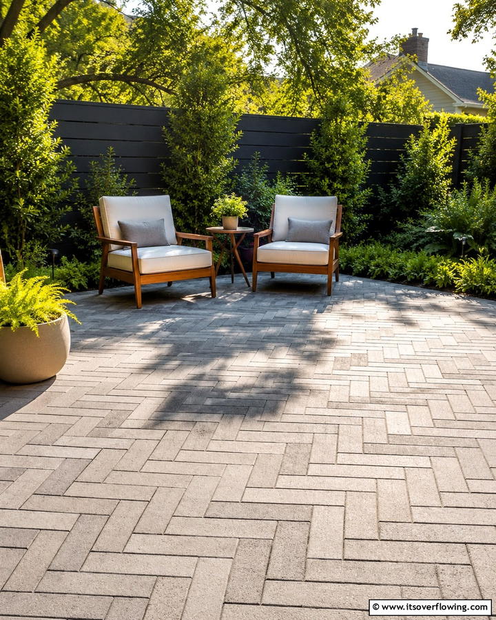Two Tone Herringbone Pattern - 25 Herringbone Brick Patio Designs for a Classic Look