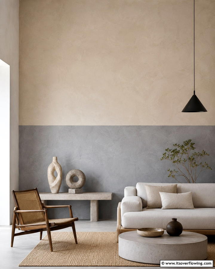 Two Tone Limewash Finish for Visual Interest - 25 Limewash Bedroom Ideas for a Serene Retreat