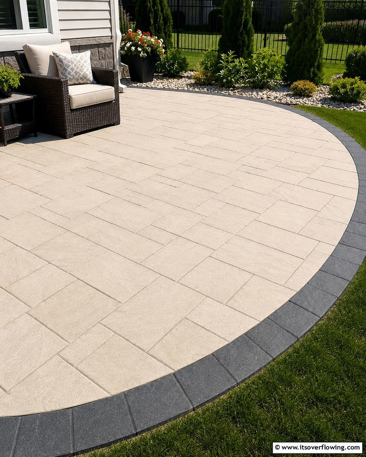Two Tone Paving for Semi Circle Patios - 25 Semi Circle Patio Ideas and Inspiration for Your Backyard