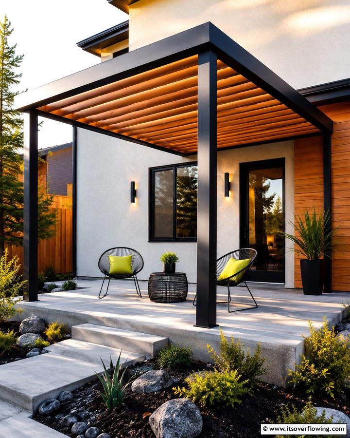 Two Tone Pergola Design - 25 Front Porch Pergola Ideas for a Charming Entrance