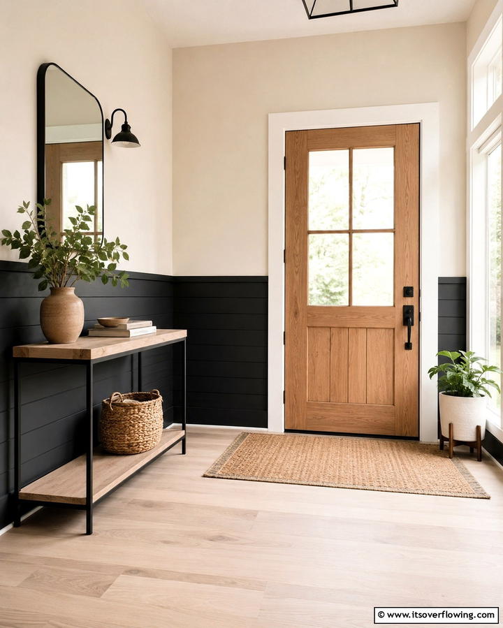 Two Tone Shiplap Appeal - 25 Shiplap Wall Entryway Ideas for a Welcoming First Impression