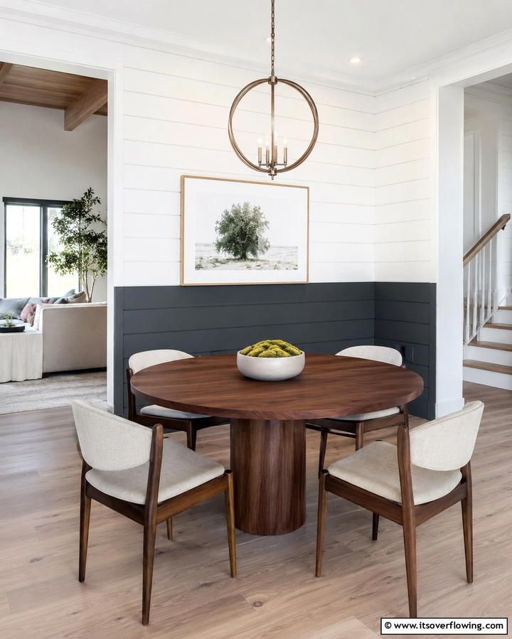 Two Tone Shiplap Design - 25 Shiplap Dining Room Wall Ideas for Rustic Charm