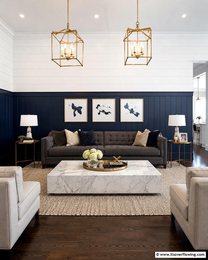 Two Tone Shiplap Design - 25 Shiplap Living Room Ideas for a Rustic Charm
