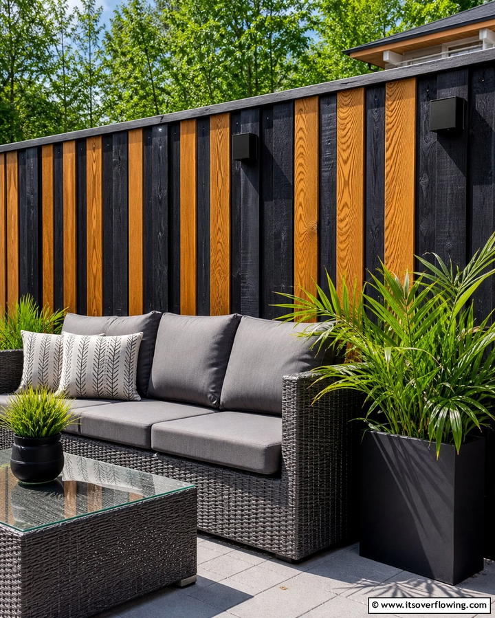 Two Tone Stained Pallet Fence - 25 Pallet Fence Ideas for Eco-Friendly Landscaping