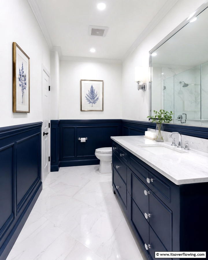 Two Tone Wainscoting - 25 Bathroom Wainscoting Ideas to Elevate Your Decor