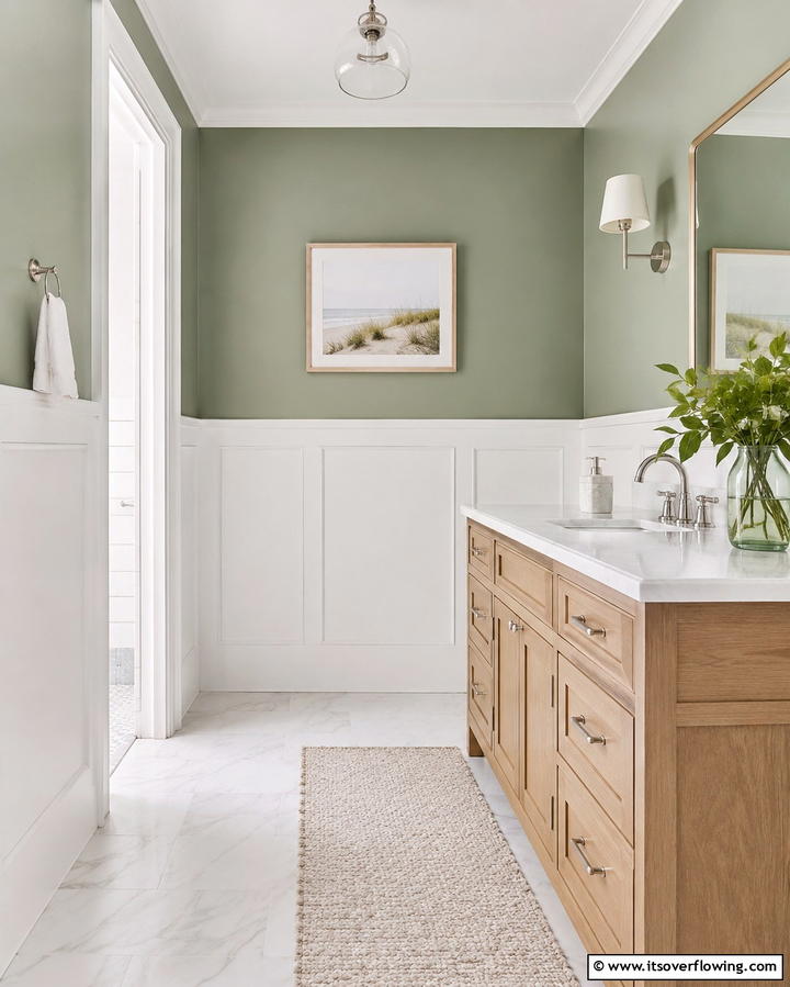 Two Tone Wainscoting - 25 Powder Room Wainscoting Ideas for a Chic Look
