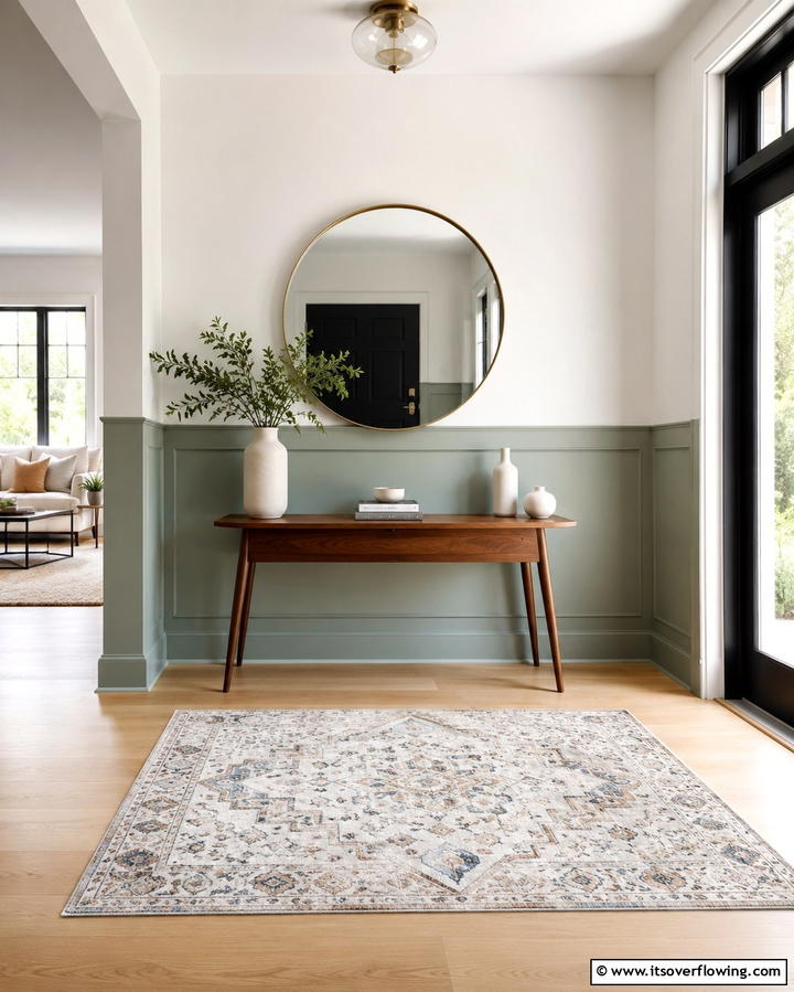 Two Tone Wainscoting for Visual Interest - 20 Creative Wainscoting Entryway Ideas to Welcome Guests