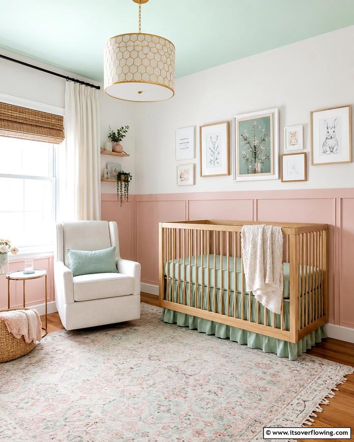 Two Tone Wainscoting - 20 Adorable Wainscoting Nursery Ideas for Your Baby’s Room