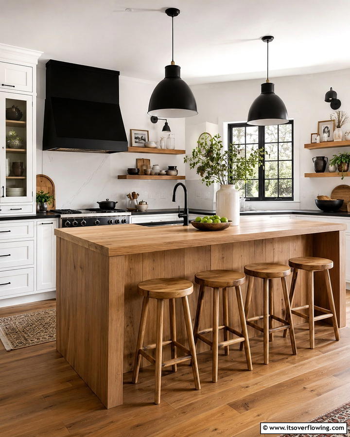 Two Toned Cabinetry - 25 Kitchen With White Cabinets and Black Countertops Ideas