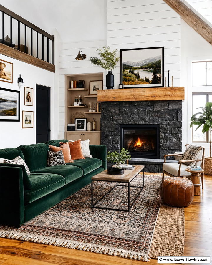 Two Toned Fireplace Design - 25 Cozy Cabin Fireplace Ideas for a Warm Retreat
