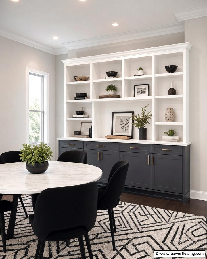 Two Toned Hutch for a Modern Look - 20 Dining Room Hutch Ideas for Storage and Style